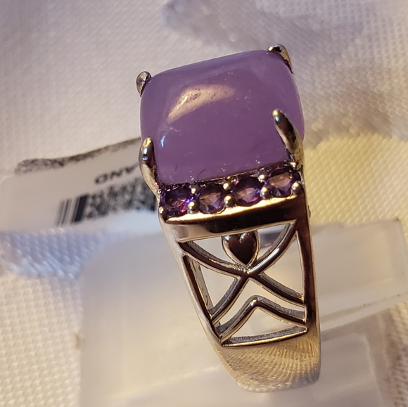 SOLD Pacific Purple Jade ring Sterling Silver - Picture 3 of 7